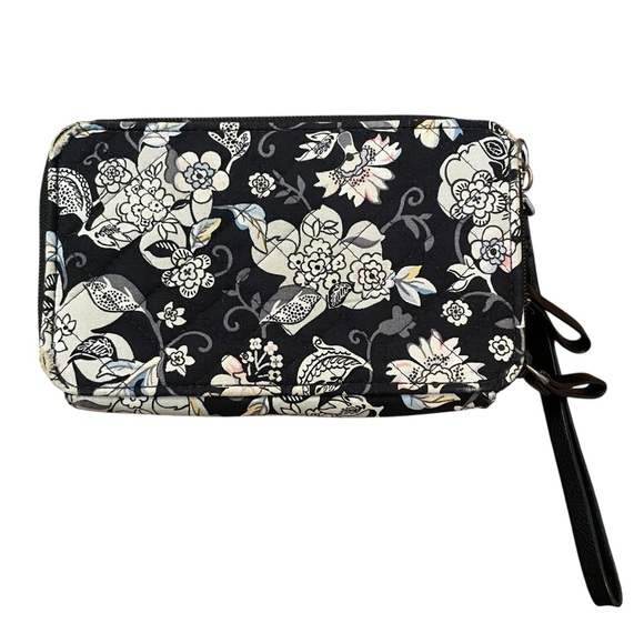 Vera Bradley RFID Zip Around Wallet Black Floral Women Size 6.5 x 4 - Picture 4 of 11